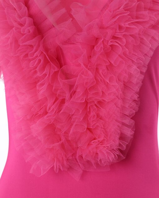 CHICME Ruffle Hem Plunge Long Sleeve Bodysuit - Image 5