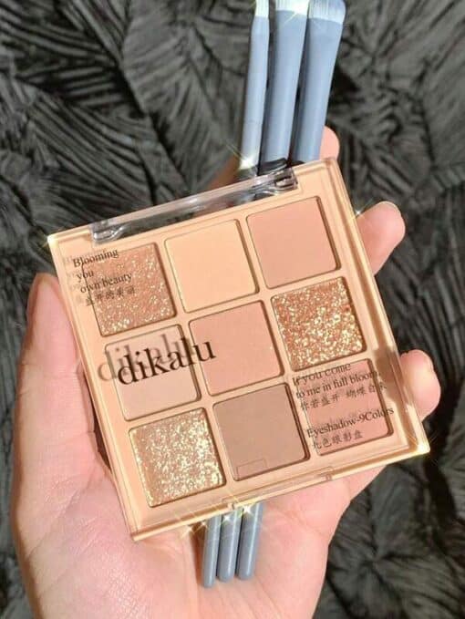 SHEIN 9-Color Eyeshadow Palette, Long-Wearing Matte & Shimmer Eye Shadow Makeup Product