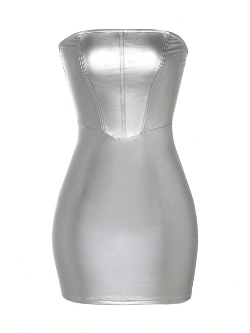 SHEIN SXY Solid Tube Bodycon Dress