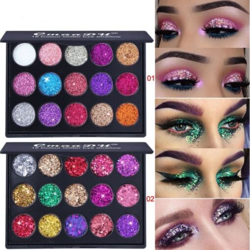 SHEIN 15-color Sequin Glitter Eyeshadow For Party & Performance Waterproof Long-lasting Eye Shadow