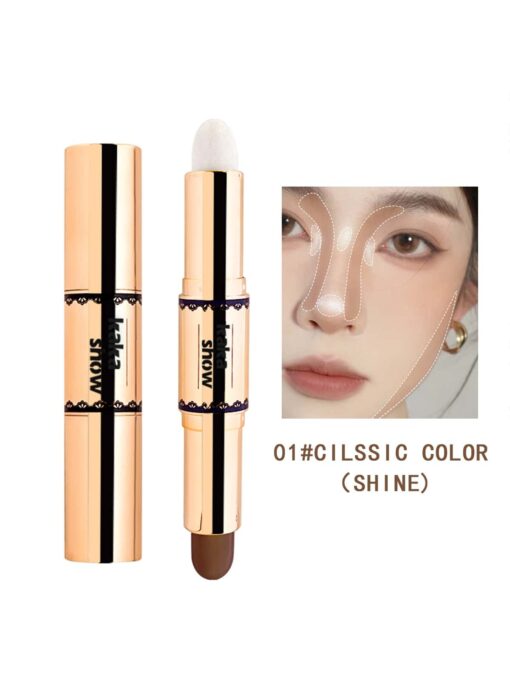 SHEIN Double Ended Highlighter Stick, 1pc Long-Wearing Waterproof Brightening Face Makeup Product