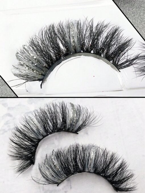 SHEIN 1pair Shinny Glitter Volumized False Eyelashes - Image 4