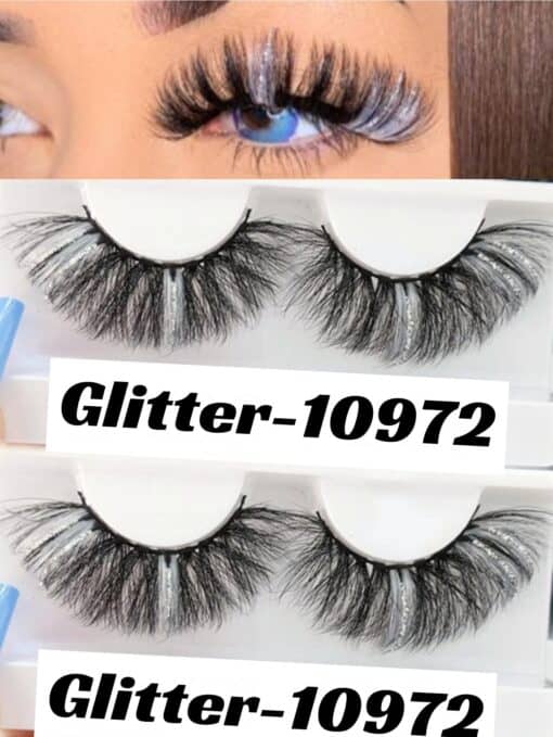 SHEIN 1pair Shinny Glitter Volumized False Eyelashes - Image 7
