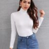 SHEIN Frenchy High Neck Slim Fit Basic Tee
