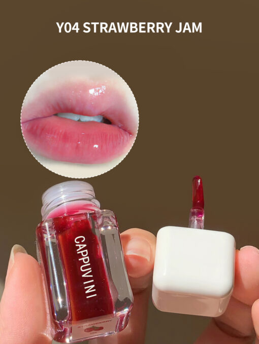 SHEIN Watery Mirror Moisturizing Lip Gloss,1Pc Moisturizing Non-Stick Cup Clear Lip Gloss Long-Lasting Wear Waterproof Liquid Lipstick For Women