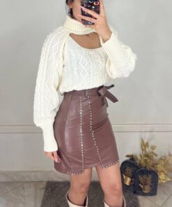 Pu leather skirt