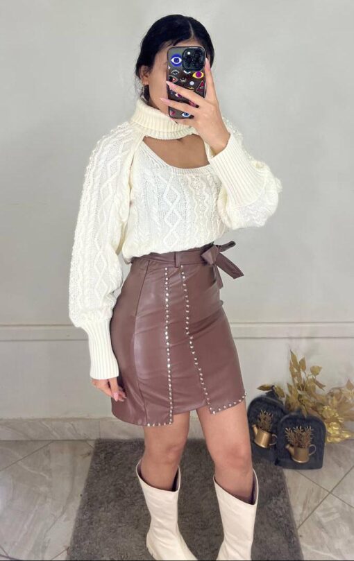 Pu leather skirt