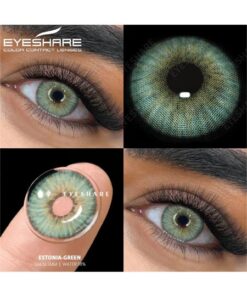shein 1 Pair Natural Color Lens Eyes Color Cosmetic Contact Lens Blue Green Colored Lenses For Eyes Yearly Beauty Contact Lens