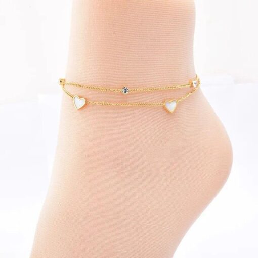 Heart Anklet stainless steel