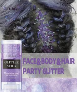 shein Purple Body Glitter Stick, Music Festival Rave Hair Accessories Glitter Makeup