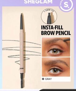SHEGLAM Insta-fill Brow Pencil-Gray Long Lasting Auto Eyebrow Pen Sweat-proof Anti-Oil Non-Sticky Ultra-Slim Eyebrow Makeup Black Friday Eyebrow
