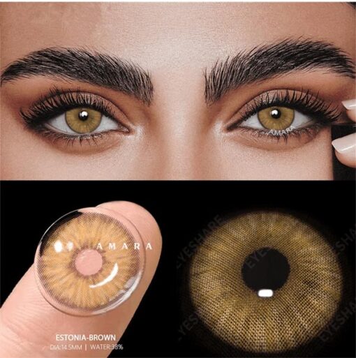 SHEIN 1 Pair Natural Color Lens Eyes Color Cosmetic Contact Lens Blue Green Colored Lenses For Eyes Yearly Beauty Contact Lens - Image 2