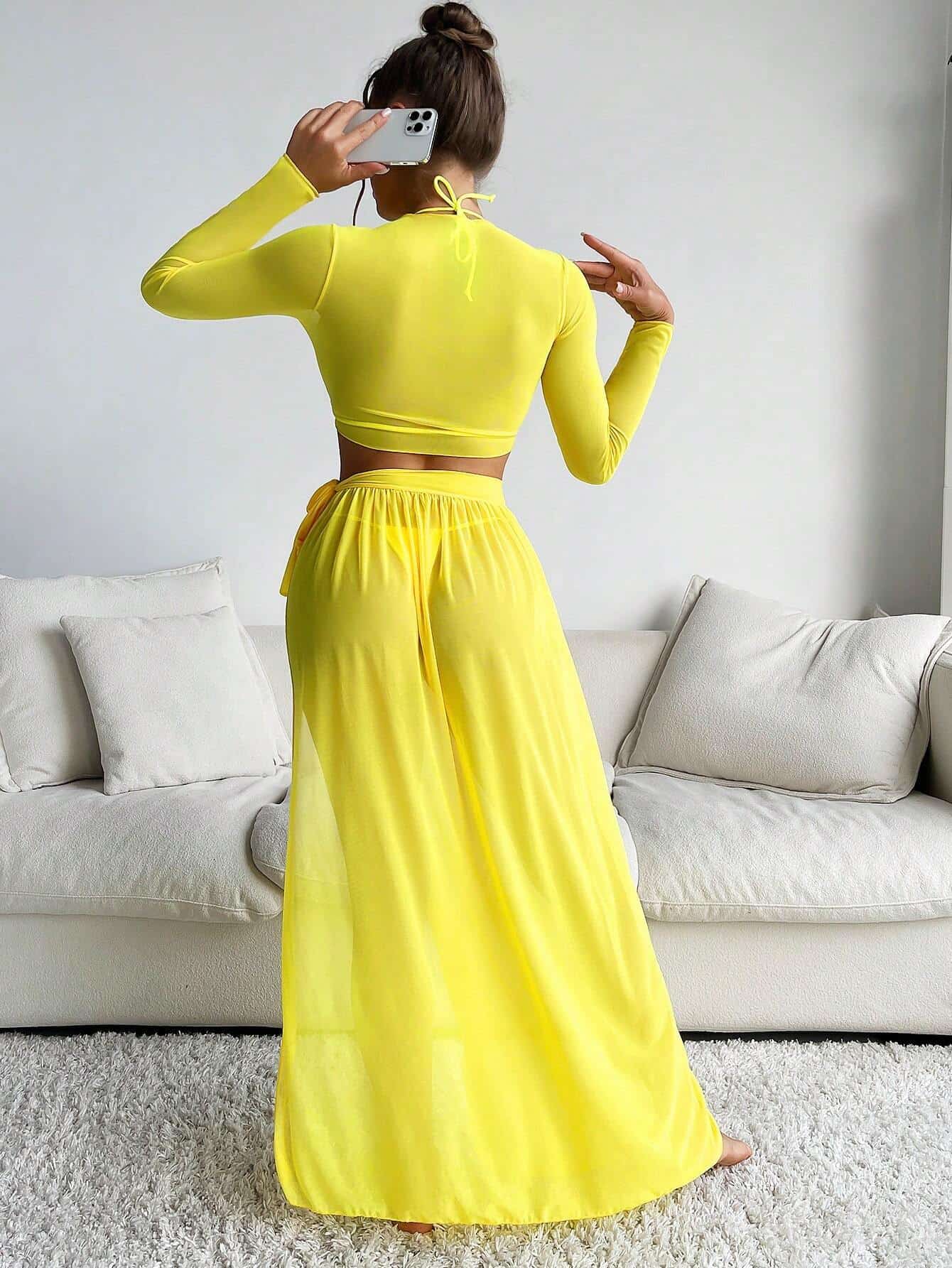 SHEIN Swim Vcay Knot Front Cover Up Set - Image 2