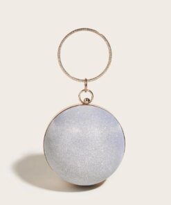 Shiny Mini Glitter Ring Handle Design Chain Evening Bag