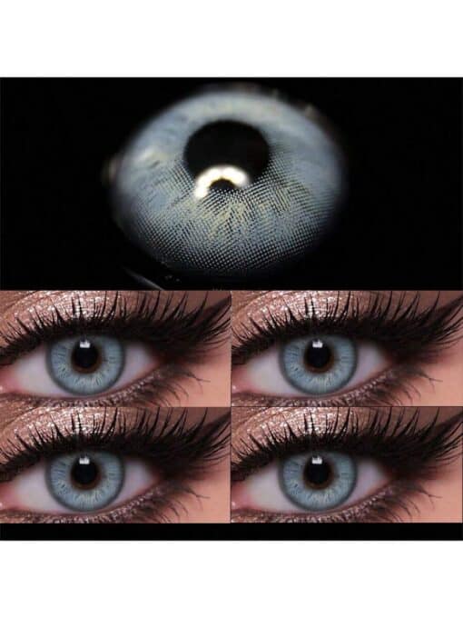 SHEIN 1 Pair Aier Blue Soft Colored Contact Lenses 42% Water Content 1 Year Disposable Fashion Makeup Lenses - Image 2