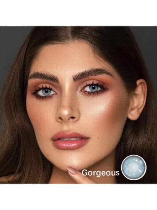 SHEIN 1 Pair Aier Blue Soft Colored Contact Lenses 42% Water Content 1 Year Disposable Fashion Makeup Lenses - Image 3