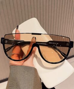 SHEIN 1pc Classic Traveling Half Frame Cut Edge Y2k Personalized Fashion Sunglasses