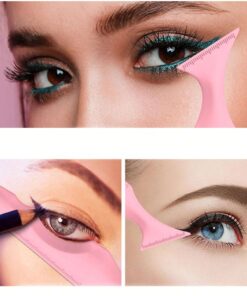 shein Multifunctional Makeup Eyeliner Stencil, 1pc Pink Silicone Reusable Waterproof Tool For Liner Makeup