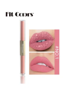 shein New Arrival Double-headed Non-stick Cup Matte & Shimmer Lip Gloss Liquid Lipstick