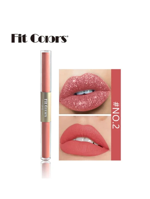 shein New Creative Dual-use Matte & Shimmer Lip Gloss With Non-stick Cup Feature