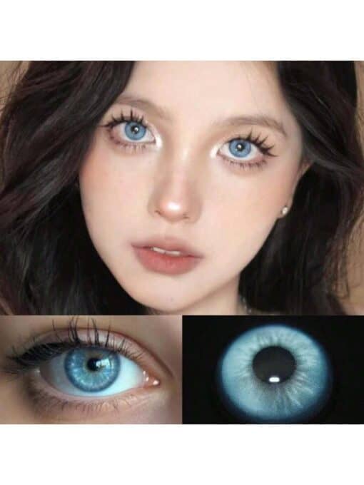 SHEIN 1 Pair Gray Iceblue Color Contact Lens for Eyes Makeup Beauty Yearly Use 14.2mm - Image 2
