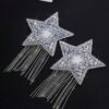SHEIN Plus Size Rhinestone Decor Star Shaped Tassel Nipple Covers