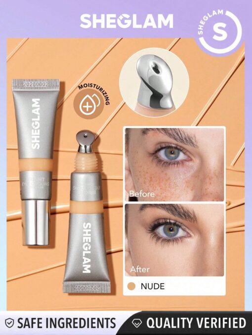 SHEGLAM Bright Eyes Cooling Concealer-Nude Cooling Metal Applicator Matte Liquid Concealer Long Lasting Coverage Brightening Color Corrector Weightless Ultra-Hydrating Concealer Black Friday Winter Concealer - Image 4