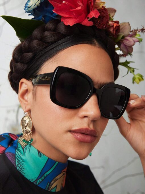 SHEIN Frida Kahlo X SHEIN Transparent Fashion Glasses With Storage Bag - Image 3
