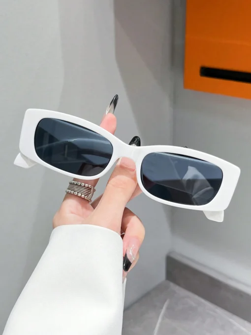 SHEIN Rectangle Plastic Frame Sunglasses, Unisex Bohemian Style Beach Sun Glasses - Image 3
