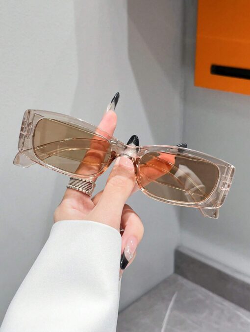 SHEIN Rectangle Plastic Frame Sunglasses, Unisex Bohemian Style Beach Sun Glasses - Image 4
