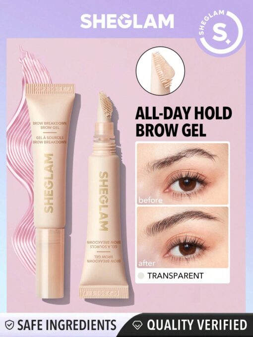 SHEGLAM Brow Breakdown Brow Gel Natural Eyebrow Gel Long-Lasting Non-Greasy Eyebrow Shaping Eyebrow Soap Eyebrow Brush