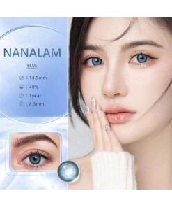 SHEIN 1 Pair Blue Colored Contact Lenses For Yearly Cosmetic Use 14.5mm