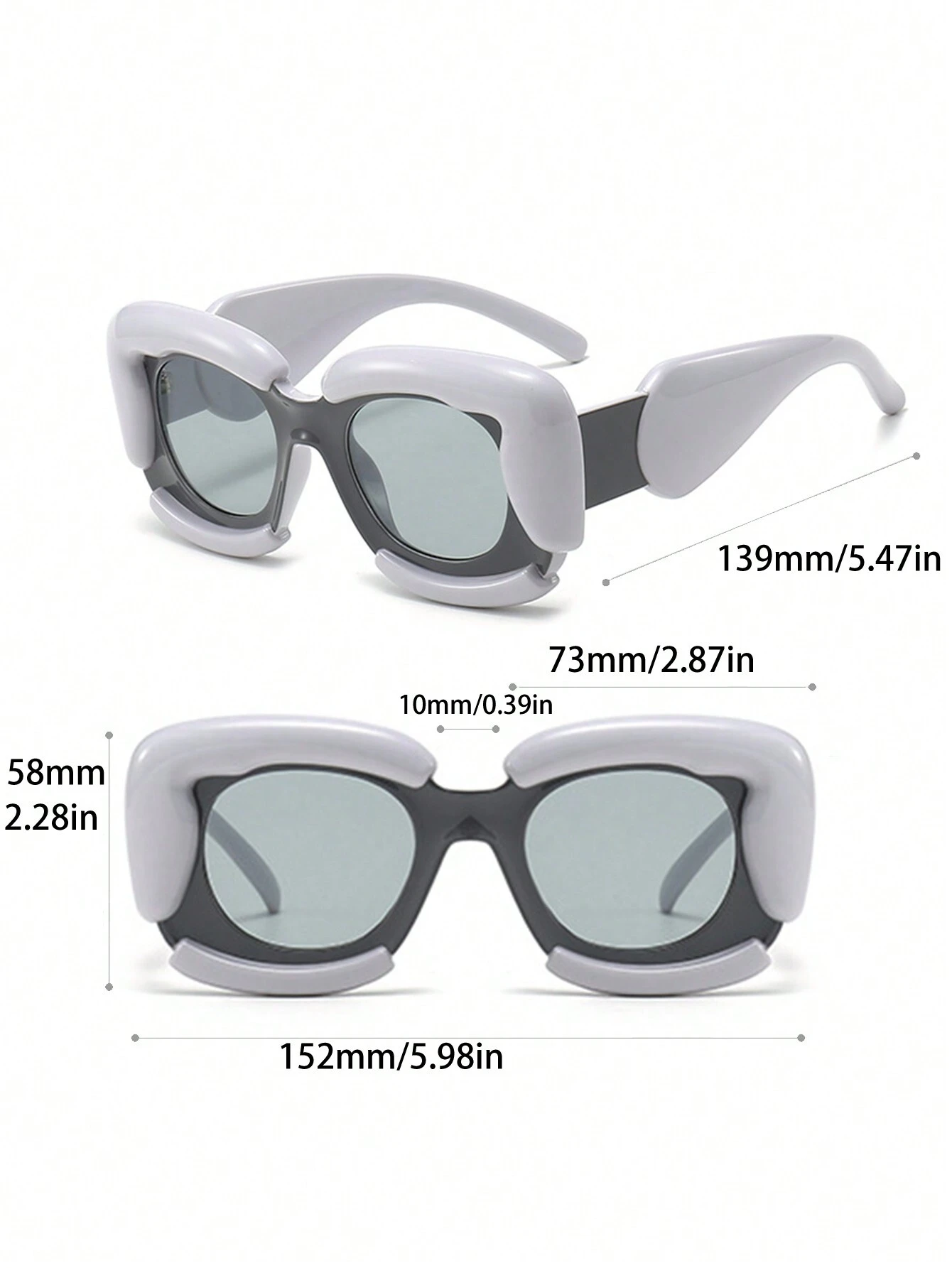 SHEIN 1pc Fashionable Women's Square Shape Cloud Design Eye Glasses With Expanding Effect - Image 4