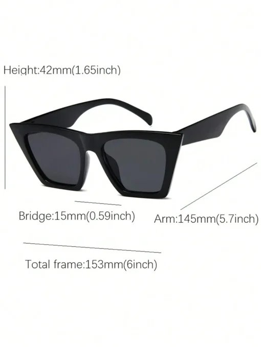 SHEIN 1pc Simple Vintage Square Frame Uv Protection Sunglasses For Women - Image 4