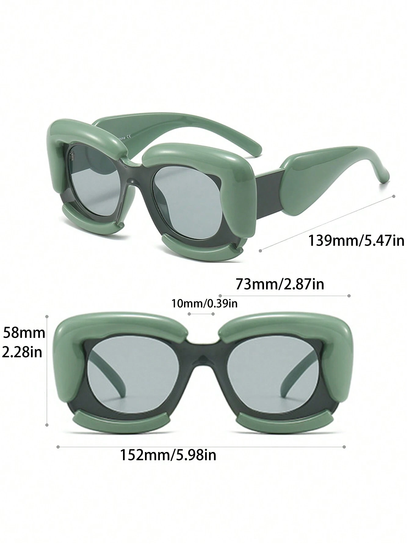 SHEIN 1pc Women's Fashionable Square Expanding Cloud Shaped Design Eyeglasses Personalized - Image 4