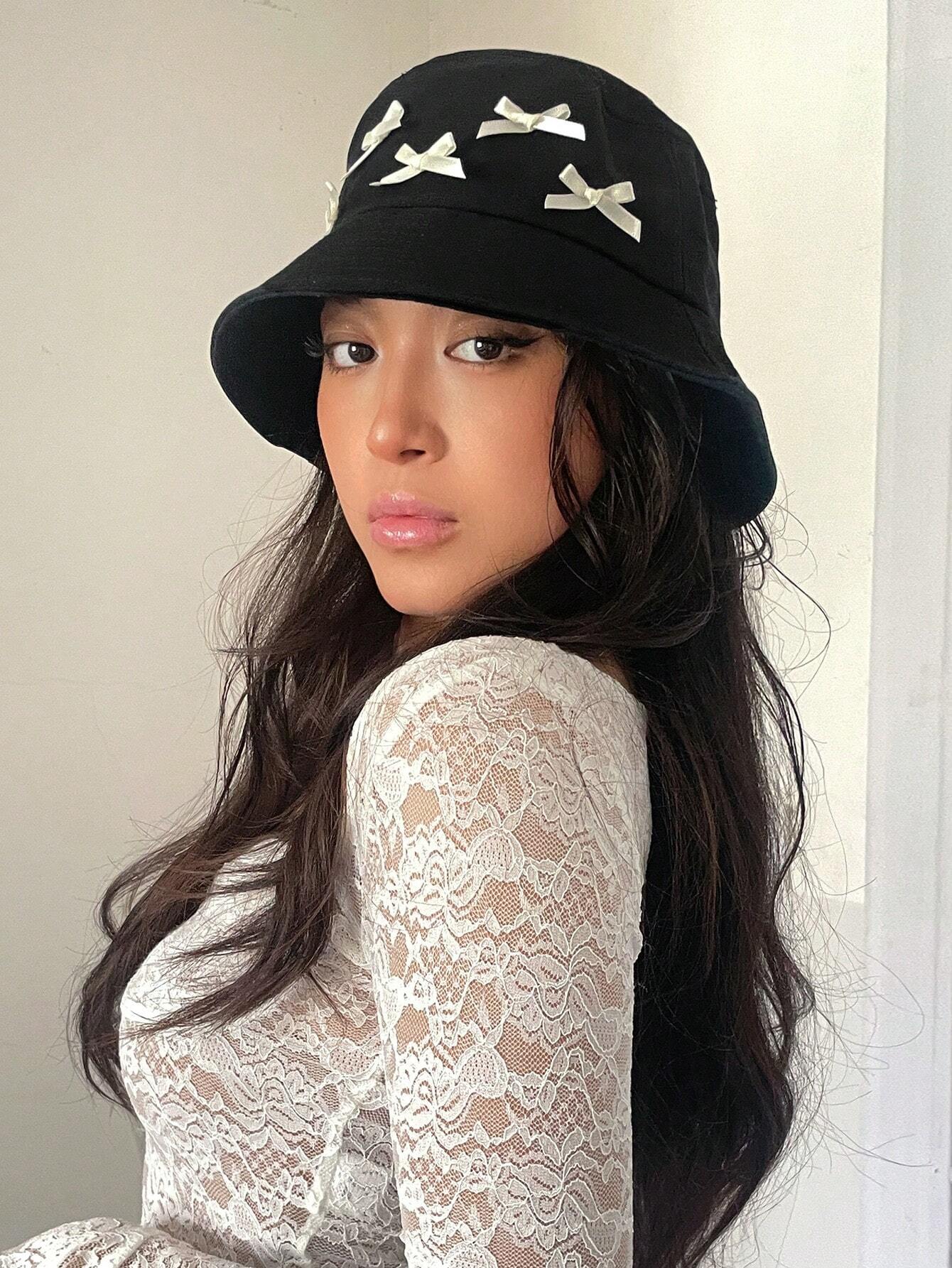 SHEIN DAZY Women's Simple Daily Bow Decoration Hat - Image 3