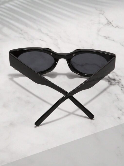 SHEIN Glazzy 1pc Ladies' Retro Square Frame Uv400 Snake-Shaped Sunglasses Party Shades Beach Accessories - Image 3