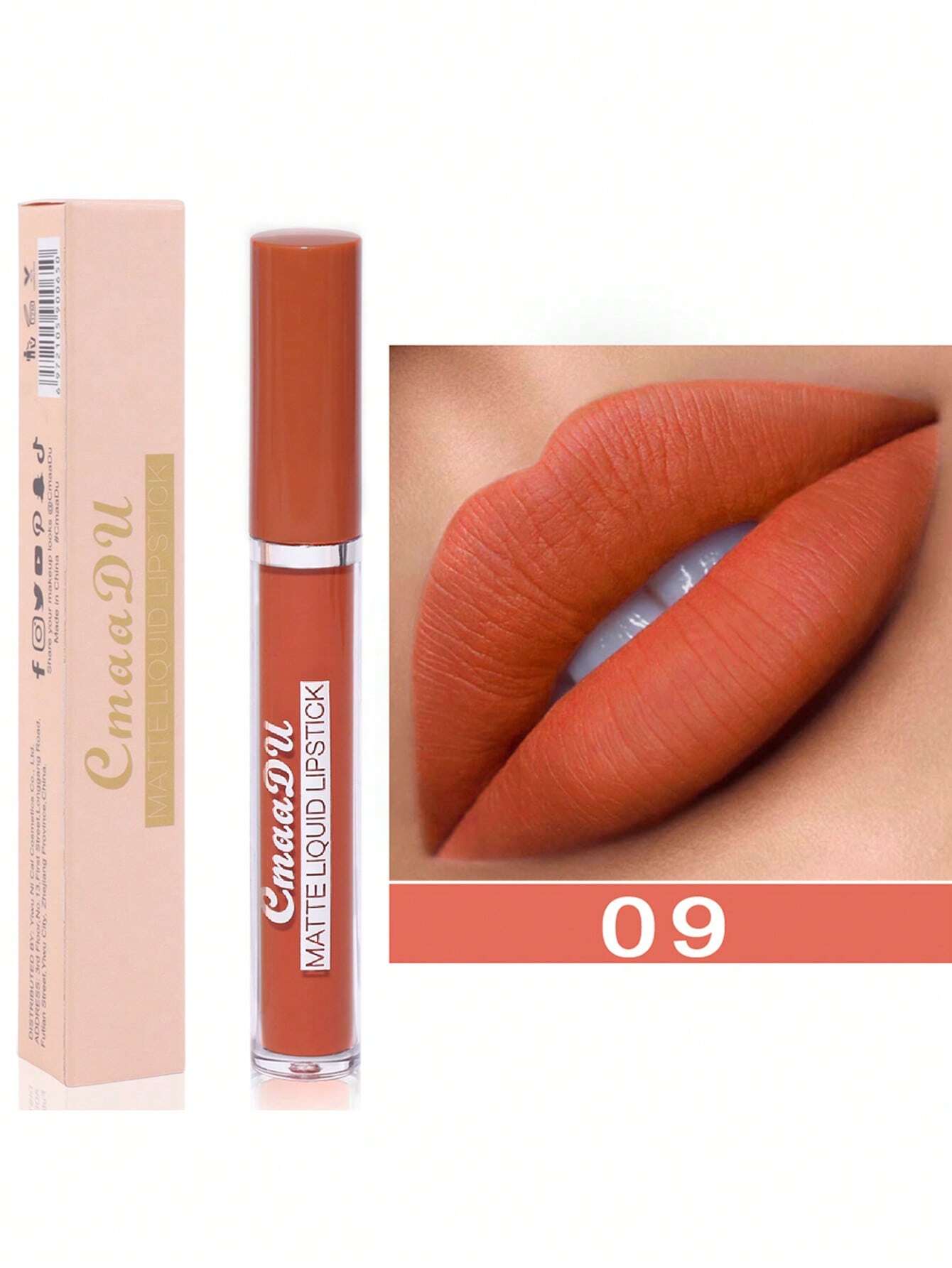 SHEIN Matte Liquid Lipstick, Long-lasting Waterproof Non-stick Cup Lip Gloss Lip Cream