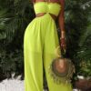 SHEIN Slayr Women's Hollow Out Waist Tie Neck Solid Color Jumpsuit For Casual Wear