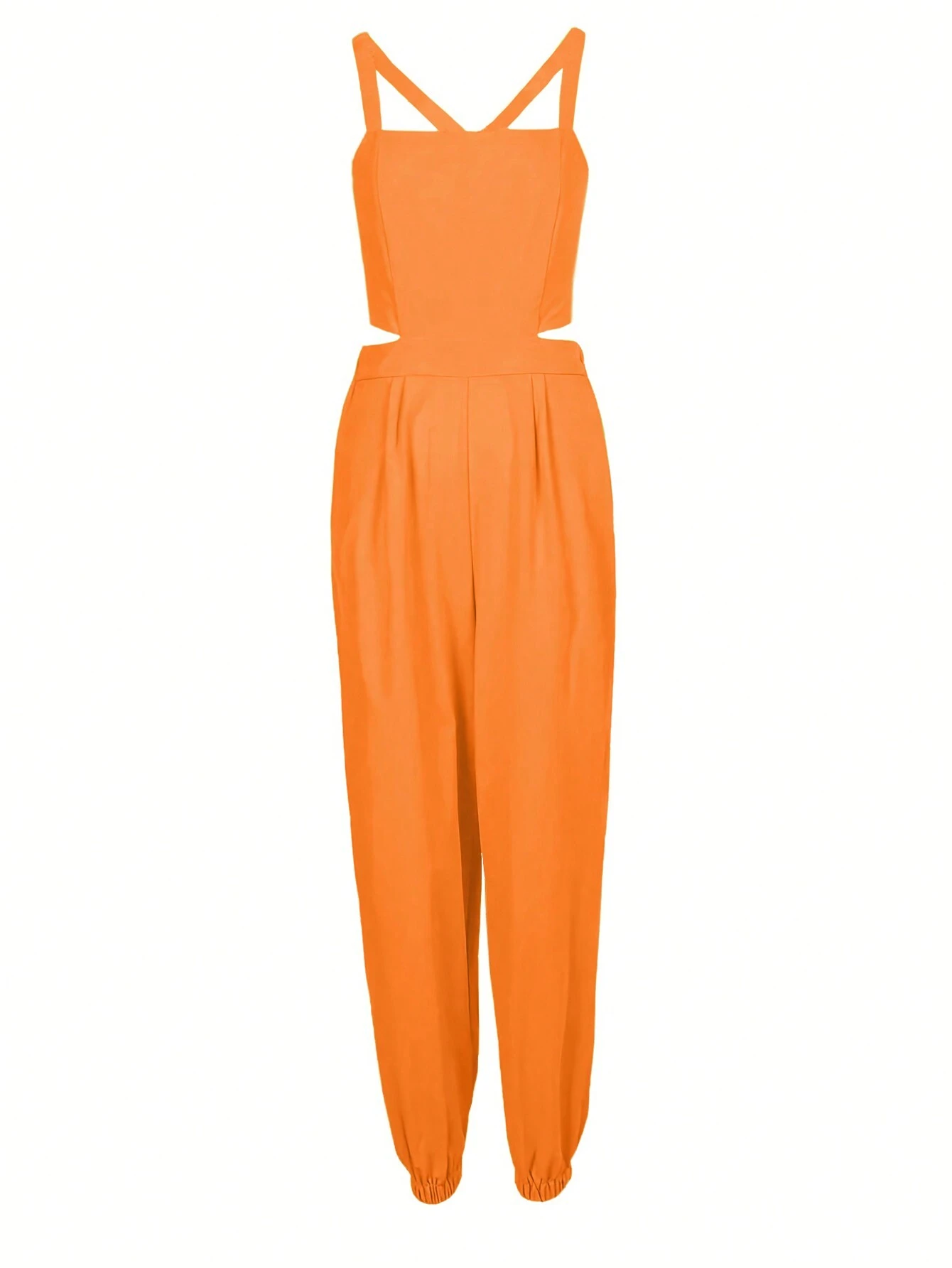 SHEIN Slayr Women's Summer Fashion Solid Color Backless Jumpsuit With Tapered Leg - Image 4