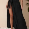 SHEIN Swim Vcay Summer Beach Knot Waist Cover Up Skirt
