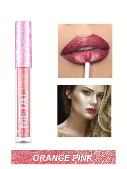 SHEIN Waterproof Liquid Lipstick, Long-Wearing Metallic Lip Gloss Metal Tube Lip Cream - Image 3