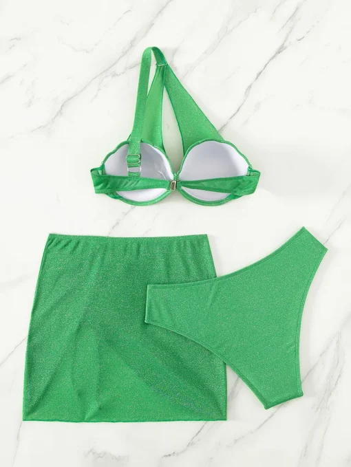 SHEIN Underwire Bikini Swimsuit with Drawstring Beach Skirt - Image 2