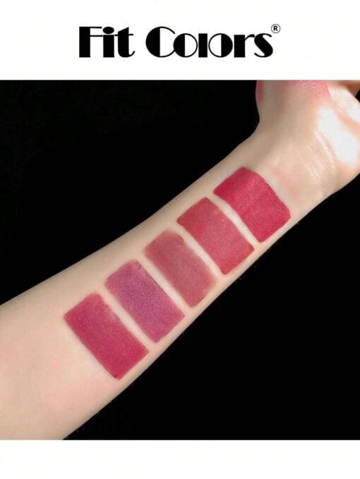 SHEIN #01 Classic Red Matte 5-Color Lipstick Kit,Mist Velvet Highly Pigmented Non-Stick - Image 3