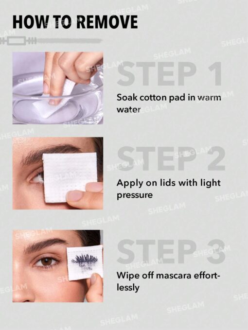 SHEGLAM All-In-One Volume & Length Mascara-Washable Black 2 In 1 Double Head Brush Easy To Remove - Image 3