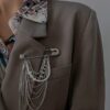 SHEIN 1pc Faux Pearl & Tassel Decor Brooch Pin For Women