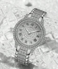 SHEIN 1pc Ladies Watch Women's Quartz Watch With Rhinestones