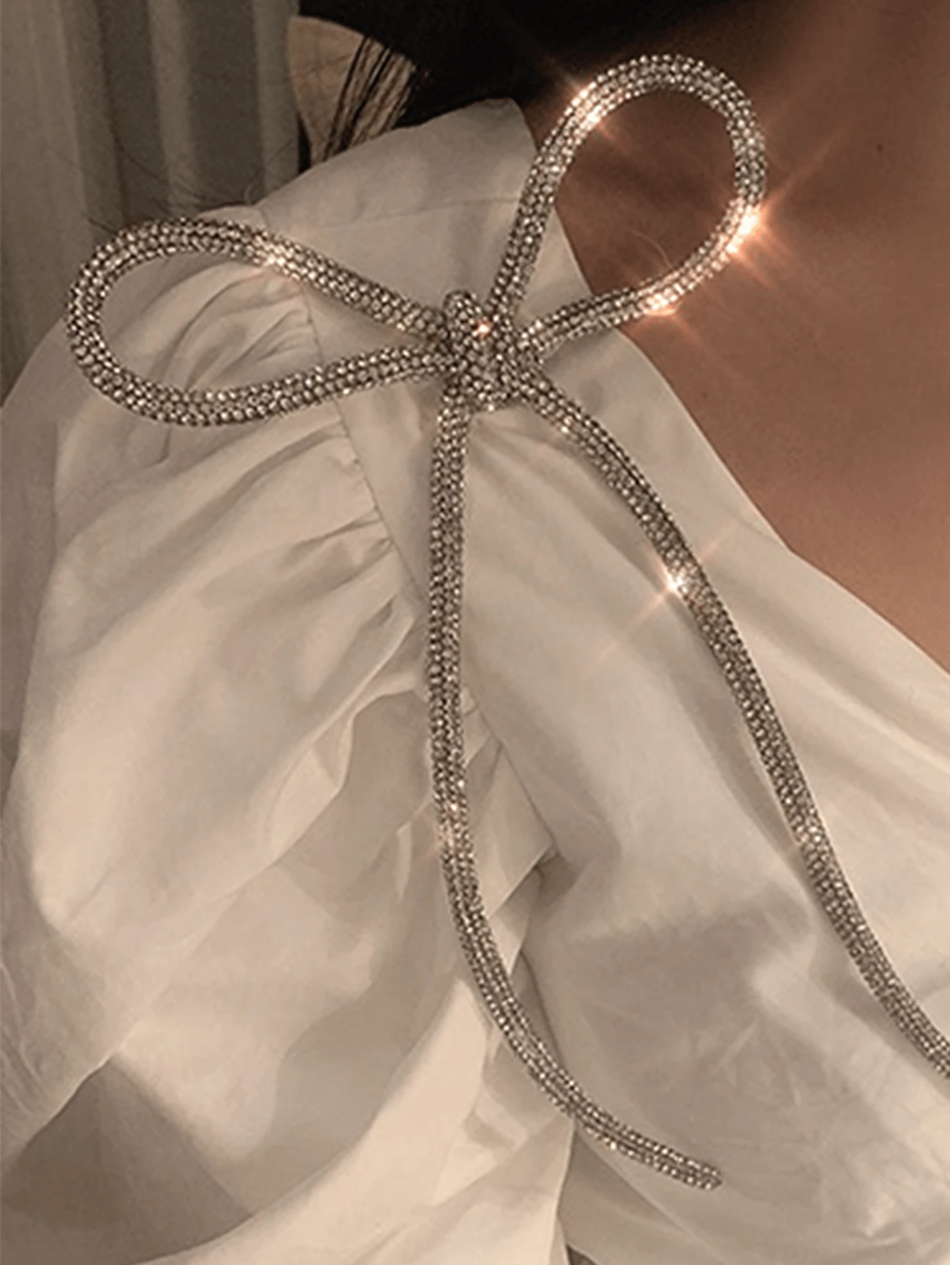 1pc Rhinestone & Glass Butterfly Shaped Brooch