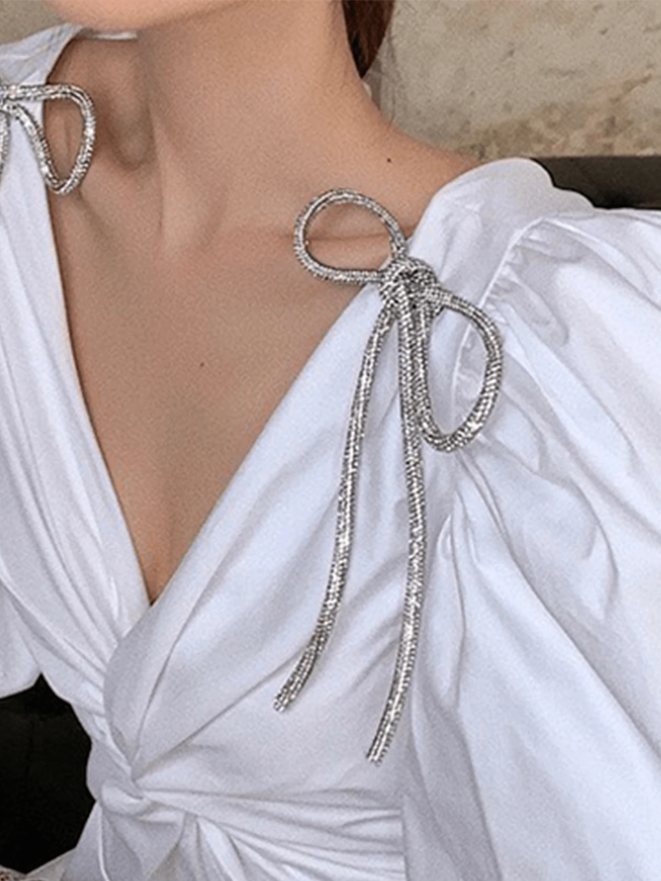 1pc Rhinestone & Glass Butterfly Shaped Brooch - Image 2