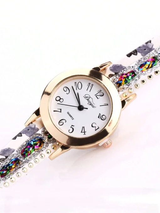 SHEIN 1pc Women PU Polyurethane Strap Funky Round Dial - Image 2